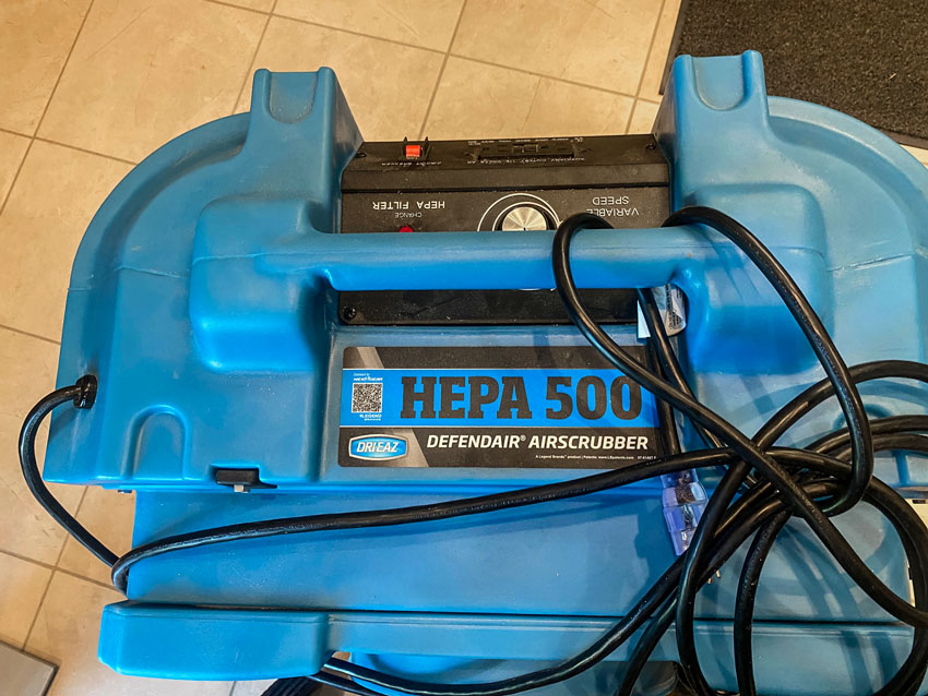 HEPA 500 air scrubber used in mold remediation
