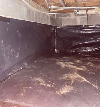 Crawlspace after mold remediation.